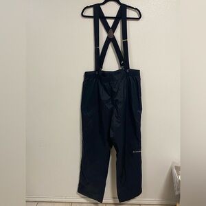 Columbia Pants Men's Size XLT Black Breathable Waterproof Pants with suspenders